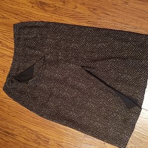 Josephine Chaus petite wool & rayon print skirt